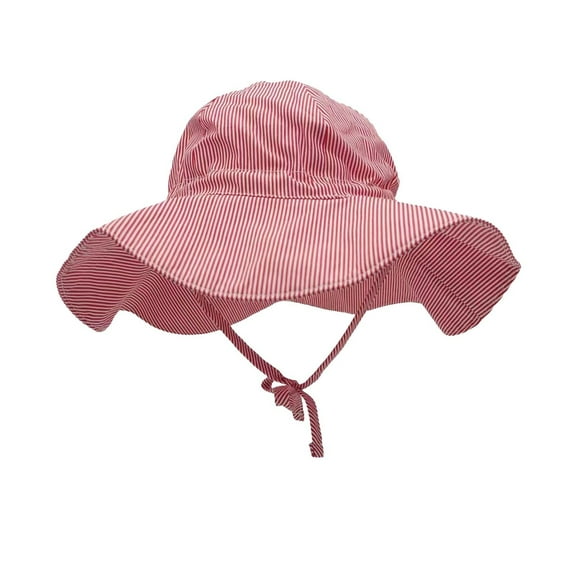Besolor Toddler Baby Sun Hat Kids Summer Striped Adjustable Beach Outdoor Wide Brim Sun Protection Bucket Hat