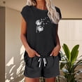 thumbnail image 1 of UANWENN Ensemble de Shorts pour Femmes Tenue Décontractée pour Printemps et Été Col Rond avec Cordon de Serrage pour Usage Quotidien et Assorti de Espadrilles Bikinis Grande Taille pour Femmes Maillots de Bain Deux Pièces pour Femmes, 1 of 3