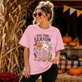 thumbnail image 2 of Halloween Shirts Women Oversized Spooky Season Ghost T-Shirt | Oversized Halloween Shirts for Women Funny Pumpkin Ghost Skull Graphic Tees Fall Casual Short Sleeve Tops Pink M, 2 of 5