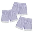 thumbnail image 3 of YONGHS Kids Girls 3 Pack Bike Shorts Solid Color Dance Gym Yoga Sports Bike Shorts Purple 7-8, 3 of 7