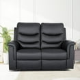 thumbnail image 5 of Loveseat Recliner, Double Recliner with Adjustable Footrest/Cup Holder/Side Pocket, RV Wall Hugger Reclining Loveseat, 2-Seater Reclining Sofa Couch for Living Room & Home Theater, 5 of 8