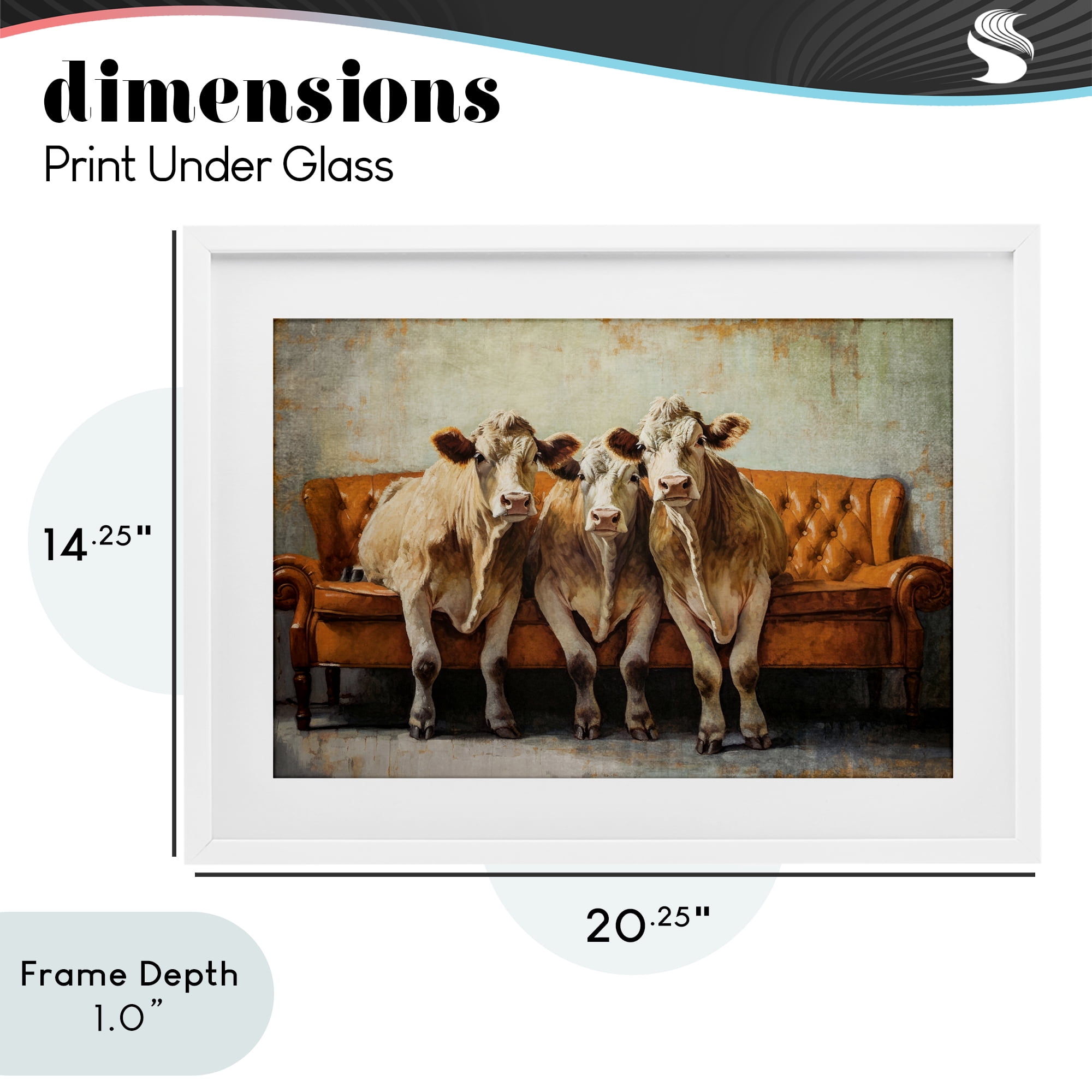 Stupell Industries Cows Just Chillin' White Framed Print Under Glass, design by Tina LeCour
