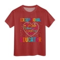 thumbnail image 3 of Gerichy Summer Short T-Shirts for Girls Short Sleeve Exceptional Educator Letter Print T Shirt Girls Short Sleeve Tee Crewneck Tops Casual Fit Basic Shirts For Teen Kids Girls Short Sleeve Tees, 3 of 4