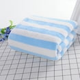 thumbnail image 5 of Meitianfacai 1PC Bath Towel 27.55x55.11in (70x140cm), Striped Warp Knitted Thickened Towel for Bath & Gym, High Absorbency Quick Dry Polyester（Blue）, 5 of 6