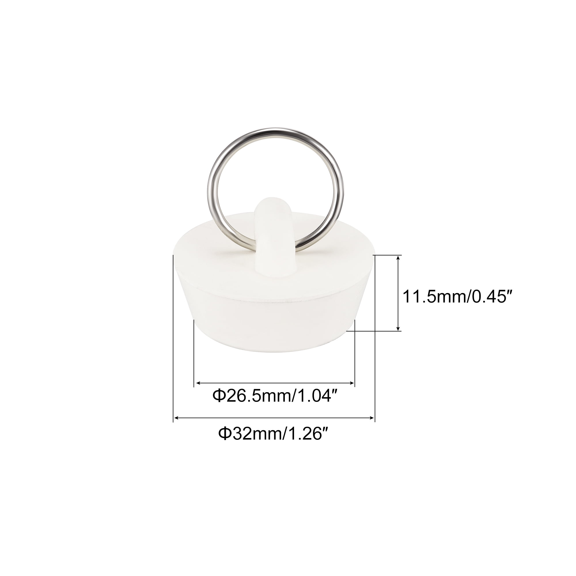 Unique Bargains Rubber Plug Drain Stopper with Hanging Ring for Bathtub 1.04"x1.26"x0.45"
