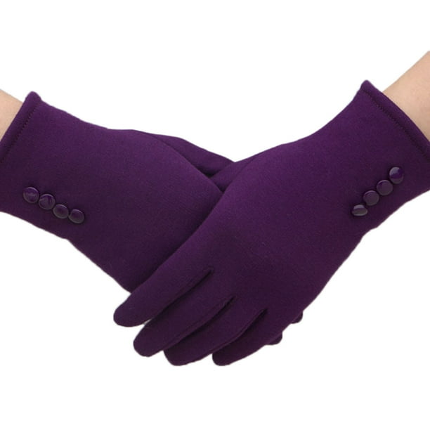 Women Winter Warm Touch Screen Gloves Elegant Solid Color Full Finger