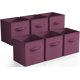 thumbnail image 1 of Sorbus Cubos de Almacenamiento de Tela Plegables de 11 Pulgadas: 6 Contenedores Plegables con Asas para Ropa, Juguetes y Libros (Morados), 1 of 7