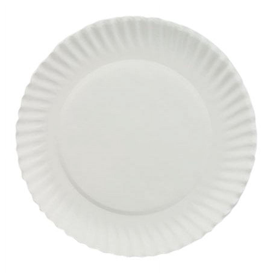 AJM Round Uncoated Economy Plate White, 6" Diameter, Paper | 1000/Case