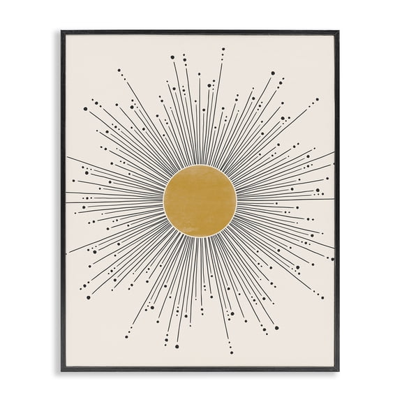 Stupell Industries Southwestern Art Deco Summer Sun Geometric Line Bursts Black Framed Giclee Art, 16 x 20, by JJ Design House LLC