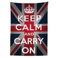 thumbnail image 3 of Ambesonne Union Jack Tablecloth Rectangular Table Cover, Words Crown UK Flag, 52"x70", Navy Blue Red White, 3 of 4