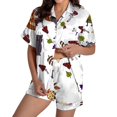 thumbnail image 2 of Summer Sales Womens Pajama Sets Funny Pumpkin Print Short Sleeve Button Top Loungewear Halloween Pajama Sets for Women 2 Piece, 2 of 4