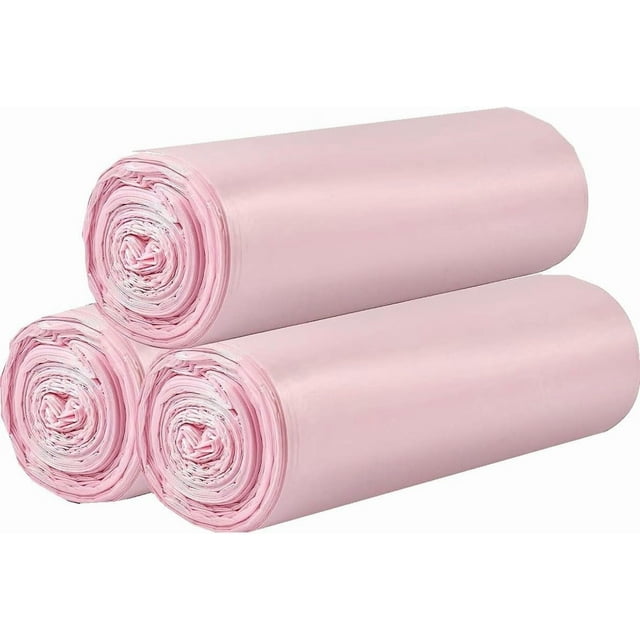 3 volúmenes de pequeñas bolsas de basura 60 duraderas 4 galones bolsas de basura pequeñas Oficina de la familia cocina baño dormitorio basura dentro de la bolsa de basura (rosa)