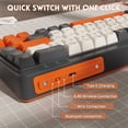 thumbnail image 6 of ZIYOULANG M68 65% Wireless Gaming Keyboard, QWERTY Layout, BT/2.4G/Wired Silent Membrane Keyboard, Rainbow Backlit 67 Keys PBT Keycaps, 2000mAh Portable for Gamer/Office-Gray, 6 of 9