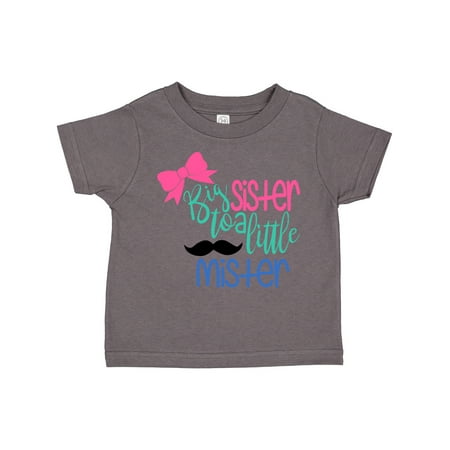 

Inktastic Big Sister to a Little Mister Bow and Mustache Gift Toddler Toddler Girl T-Shirt