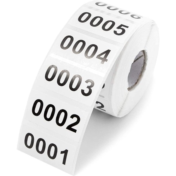 Inventory Label Stickers, Consecutive Numbers (1000 Count)