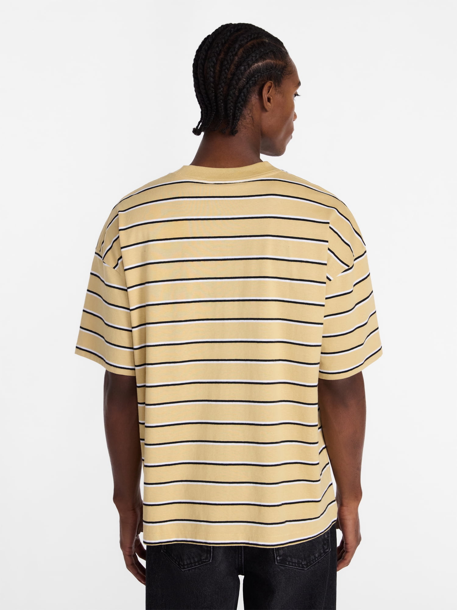 No Boundaries Stripe Pattern Tee with Short Sleeves, Men's XS-4XLT