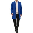 thumbnail image 2 of ABRIGOS DE HOMBRE INSPIRE CHIC Color Sólido Cuello con Muesca Diseño de Un Solo Botón Abrigo Largo de Invierno M Azul Real, 2 of 7