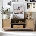TV Stand for 75+ Inch TV Mid Century Modern Entertainment Center with