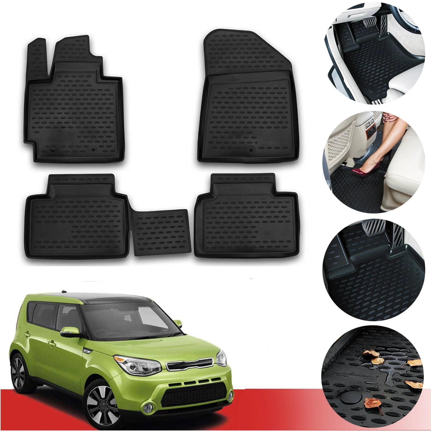 2014 To Present New Fully Tailored Car Floor Mats Heavy Duty Rubber Kia Soul