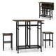 thumbnail image 1 of Costway Juego de Mesa de Comedor de 3 Piezas, Mesa de Cocina Extensible con 2 Taburetes, Juego de Mesa de Comedor Rodante con Botellero para 6 Botellas, Estantes y Asa Lateral, 1 of 4
