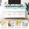 thumbnail image 3 of ChVans 7 Drawer Dresser with Power Outlet & LED Light, Modern Chest of Drawers for Closet Modern Large Dresser Organizer Cabinet for Bedroom, Living Room, 3 of 6