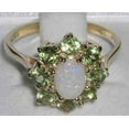 thumbnail image 4 of LBG British Made 10k Yellow Gold Natural Opal & Peridot Womens Statement Ring - 33 size options - Size 5.75, 4 of 5