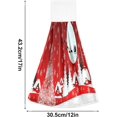 thumbnail image 3 of SKYSONIC 2 PCS Christmas Red Tree Snow Hand Towels with Hanging Loop for Bathroom and Kitchen, Hanging Band Towel - Winter New Year Holiday Kitchen Dish Cloth and Bathroom Hand Towels Set , 12"x17", 3 of 6