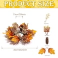 thumbnail image 3 of 10 Inch Fall Maple Leaf Candle Ring Wreath with Pumpkin Sunflower Berries, Wire Frame Thanksgiving Halloween Pillar Candle Holder Ring for Farmhouse Table Mantel Kitchen Cabinet Centerpiece Decor, 3 of 8