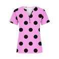 thumbnail image 4 of QATAINLAV Womens Summer Shirts 2025 Fashion Polka Dot Print Tees Shirt Oversized Loose Fit Short Sleeve Henley Shirts Casual Vacation Beach Tops Pink XXL Winter, 4 of 6