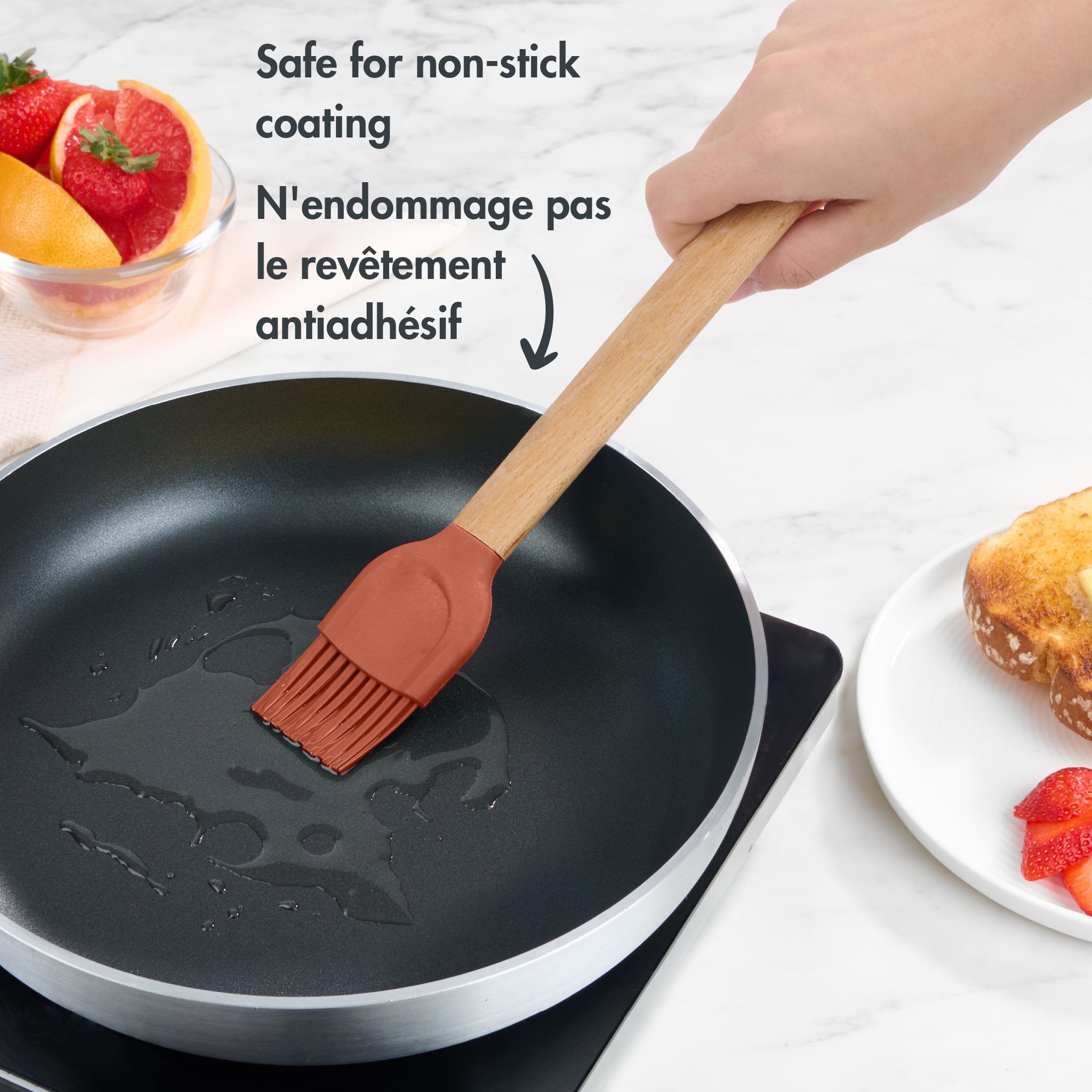 Pinceau de cuisine à badigeonner Tout-Pour-Célébrer en Silicone, Orange Pinceau à badigeonner Tout Pour Célébrer