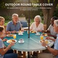 thumbnail image 3 of Round Outdoor Tablecloth with Umbrella Hole and Zipper, Teal Blue Ombre Tablecloth with Elastic Waterproof, Contemporary Gradient Abstract Art Patio Table Covers for 36" - 44" Picnic Pool Tables, 3 of 9