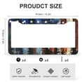 thumbnail image 3 of Oil Painting American Flag with Forest License Plate Cover 2 PCS Memorial Day Independence Day Licenses Plates Frames Front Licenses Plate Covers Car Tag Frame Fits All Car 2 Holes License Plate, 3 of 6