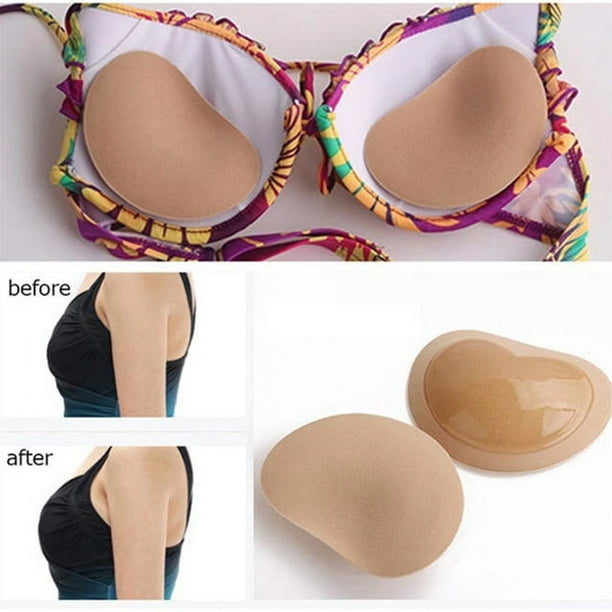 1 Pair Sticky Bra Thicker Sponge Bra Pads Breast Push Up Enhancer  Removeable Adding Inserts Cups Invisible Lift Up Bra for Women, Skin