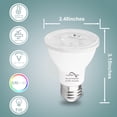 thumbnail image 2 of Bombillas LED LumStory PAR20, 7 W, 3000 K, luz blanca cálida regulable, paquete de 4, 2 of 8