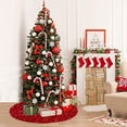 thumbnail image 4 of Falda para árbol de Navidad FUHSY terciopelo con lentejuelas rojas 46 pulgadas de diámetro, 4 of 6