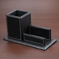 thumbnail image 3 of Kingfom Organizador De Escritorio De Cuero Pu Y Accesorios Portalápices Para Escritorio Con Soporte Para Tarjetas De Visita Colección De Suministros De Oficina Escolar Caddy Negro, 3 of 5