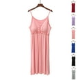 thumbnail image 1 of JDQJBZ Sleep Gown for Women Sleeveless Solid Color Pleated Plus Size Home Dress, 1 of 3