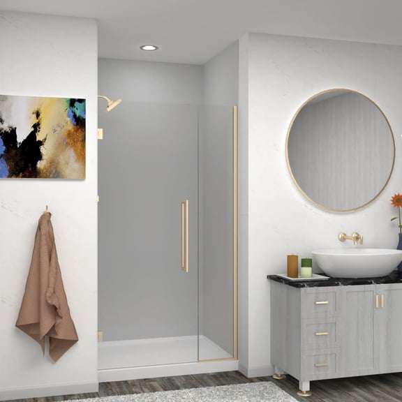 Transolid Ehtb39277610c-T Elizabeth 76" High X 39" Wide Hinged Semi Frameless Shower Door