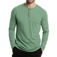 thumbnail image 5 of Resicozy Men's Henley Shirts Long Sleeve T-Shirts Casual Fashion Pullover Shirt Soft Stretch Basic Tee Fall Top Light Green M, 5 of 7