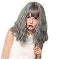 thumbnail image 3 of Peluca ondulada gris de Cosplay de exterior exterior exterior natural para mujer de 14 '' con resistente a golpes Salvador peluca sintética bob para mujer, 3 of 10