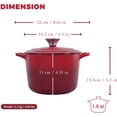 thumbnail image 3 of Flavehc Dutch Oven Pot with Lid 1.8 qt Cast Iron Dutch Oven for Bread Baking Red Enameled Cast Iron Rice Pot with Handels, 3 of 9