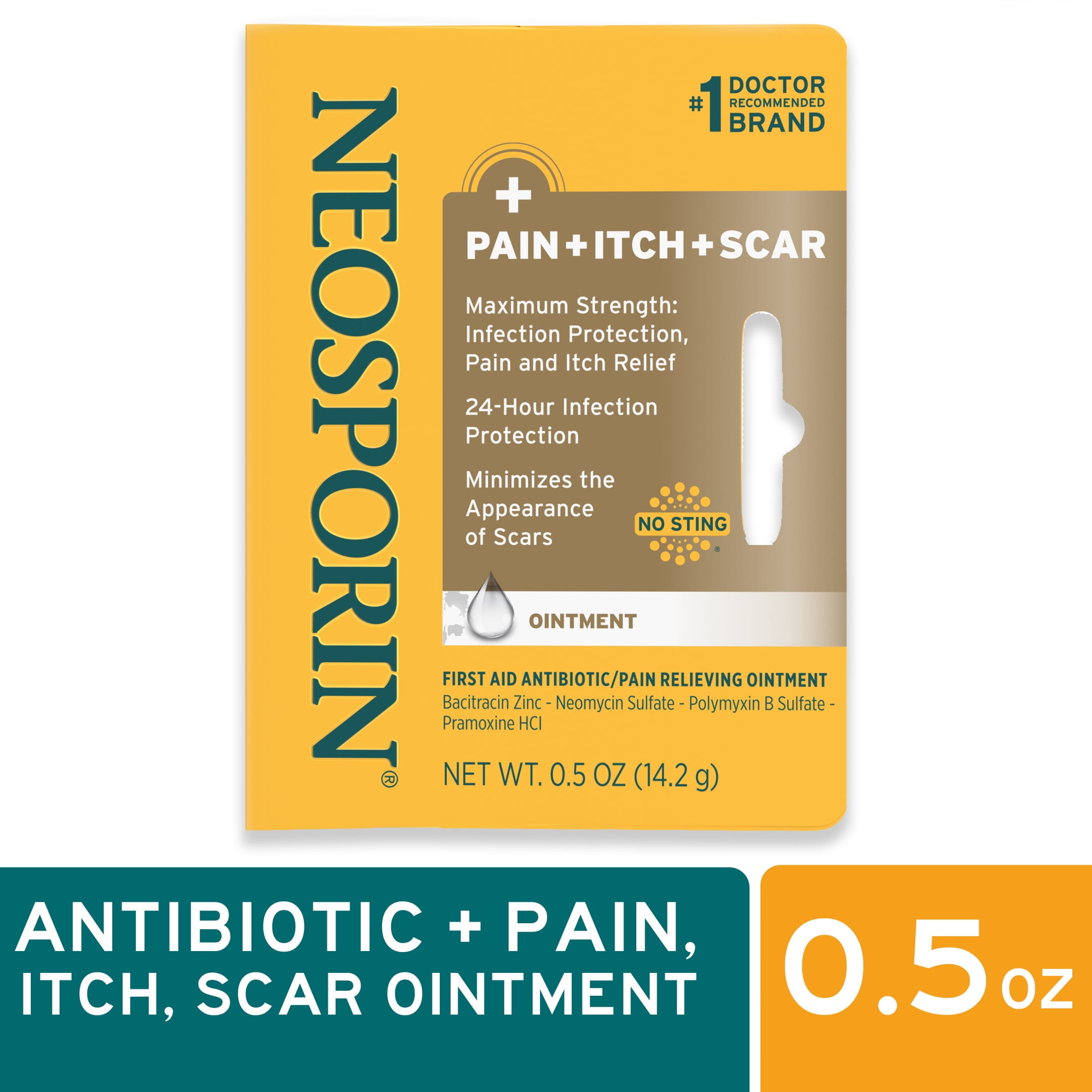 (3 pack) Neosporin + Pain, Itch, Scar First Aid Antibiotic Ointment, .5 oz