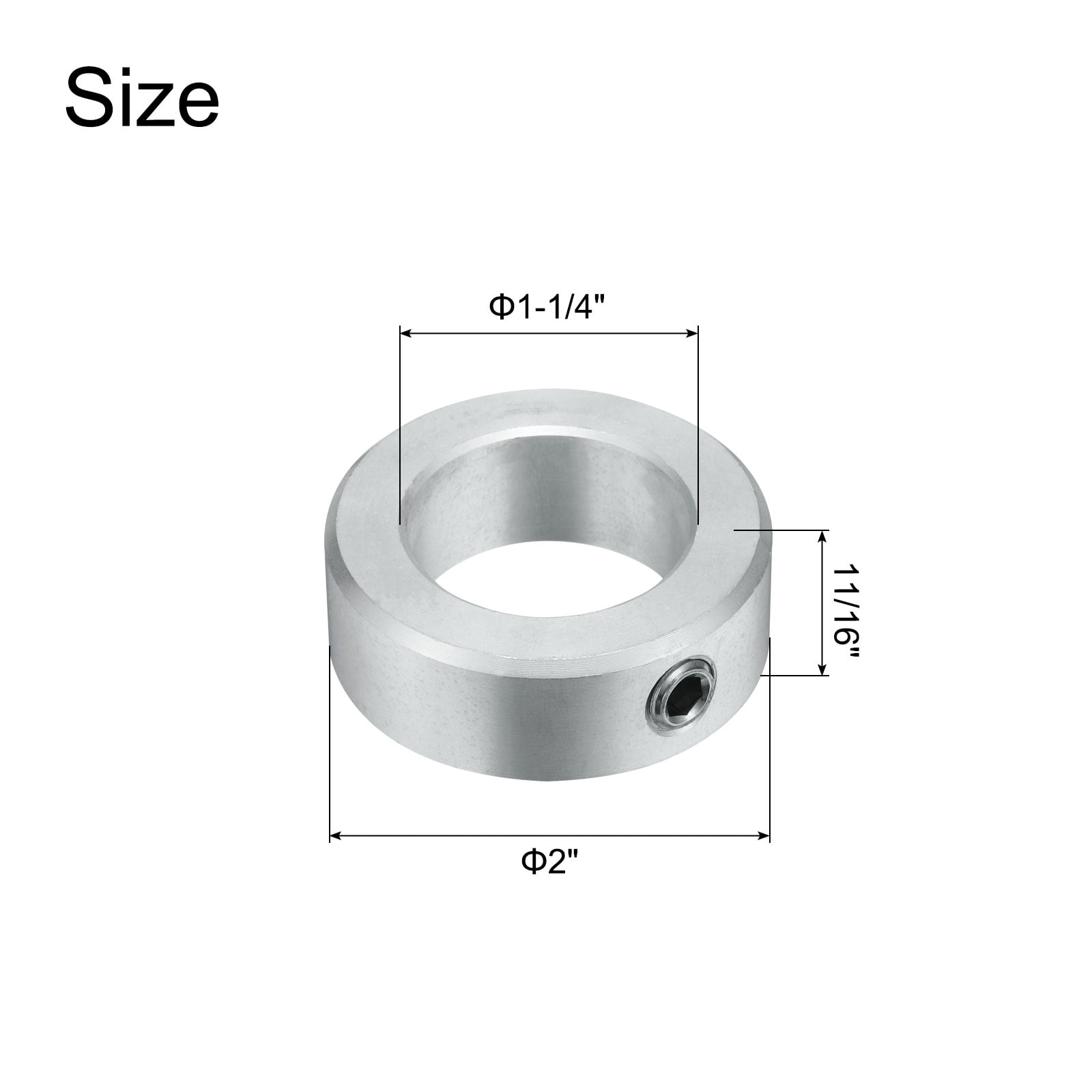 4 Packs Set Screw Collars 1-1/4" Bore, Aluminum Shaft Collars, 2" OD and 11/16" Thickness, Set Screw Clamp Collar