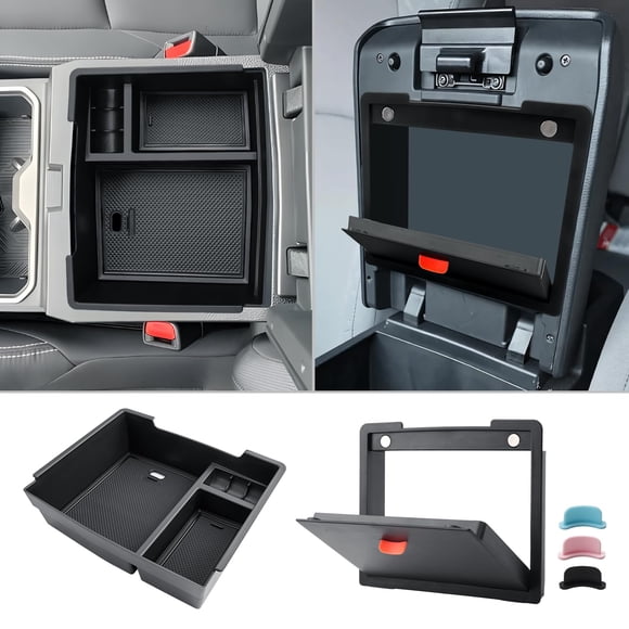 CDEFG 2Pcs for 2024 2025 2026 Toyota Tacoma Center Console Organizer Tray for Toyota 2024 2025 2026 Tacoma Accessories Middle Console Organ