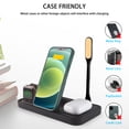 thumbnail image 4 of SHARE SUNSHINE Foldable Wireless Charger 4 in 1 Charger Dock with LED Night Light for Apple Watch SE/6/5/4 AirPods iPhone 13/12/12 Pro/12 Pro Max/11/X/XR/XS Samsung Galaxy S21, 4 of 8
