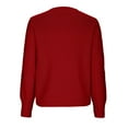 thumbnail image 4 of Chandail Col Rond Automne pour Femmes Mignon Manches Longues Bouffantes Tricot Épais avec Pompon, 4 of 6
