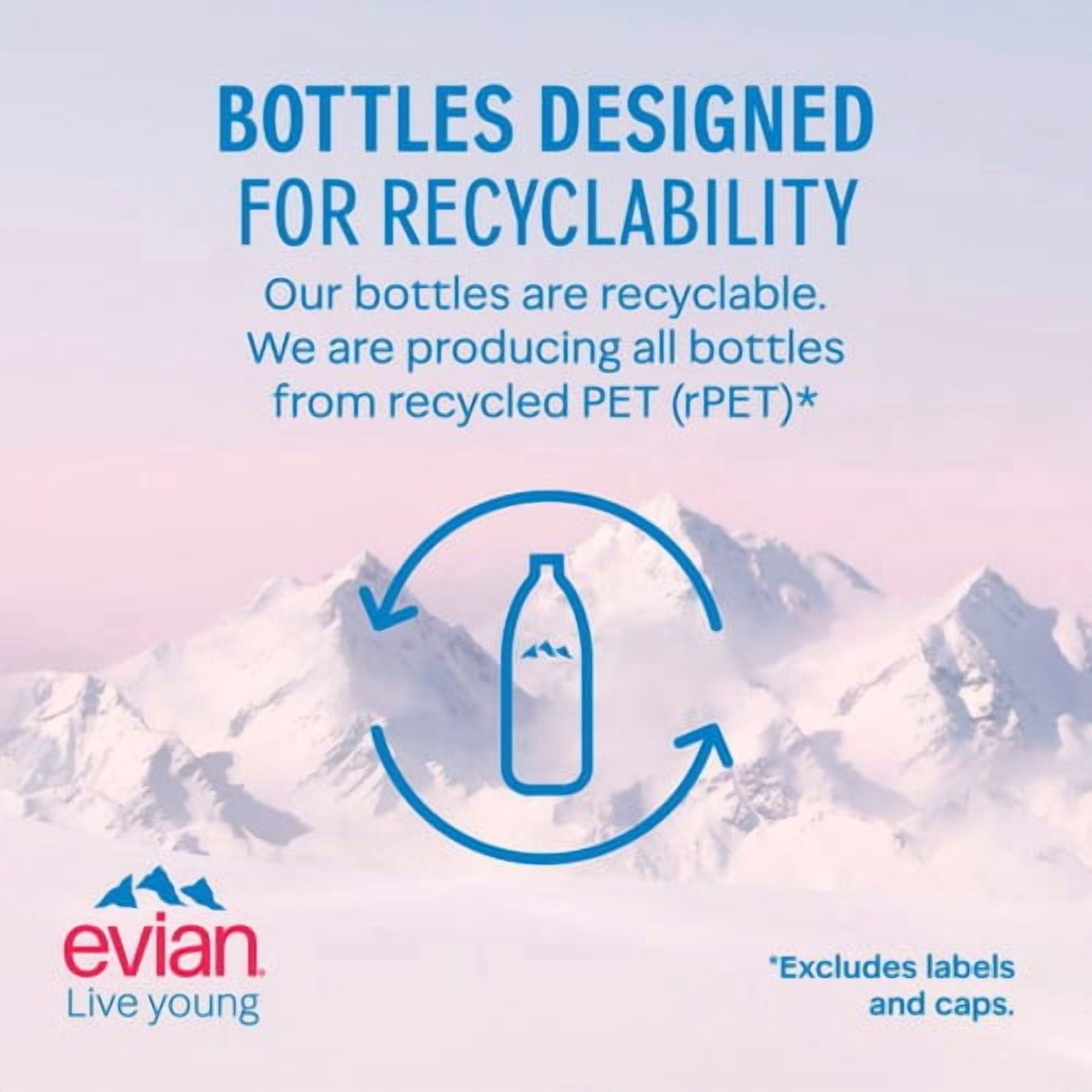 Evian Still Mineral Water 6 x 500ml, British Import (Pack of 2)