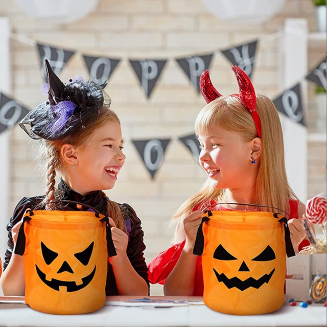 Becaristey Children Halloween Candy Bag Button Switch Reusable Lighting Handbag Type 2