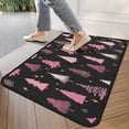 thumbnail image 4 of Black and Pink Christmas Tree Pattern Door Rugs,Washable Non Slip Door Mats Indoor,Decorative Door Mats,Entry Mat Indoor for Entrance,Bedroom,Kitchen,Bathroom,30"x17", 4 of 6
