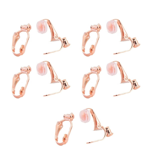 ZLight 10pcs Ear Clip Converters Earring Accessories Screw/Lever Non-Pierced Handmade with Loop Plastic Pads Findings Type16 1Set